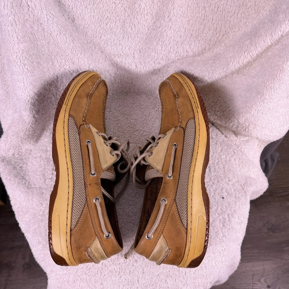 Sperry Top-Sider Boat Shoes‎ Mens 13 Tan Brown Leather Mesh Billfish 0799023